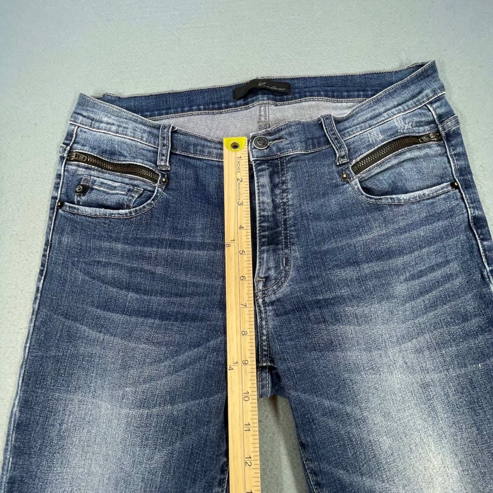 KanCan Blue Skinny Jeans Distressed Whiskered Zipper Pockets Womens 29 - Picture 7 of 9
